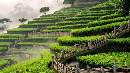 Green Steps of the Tea Garden