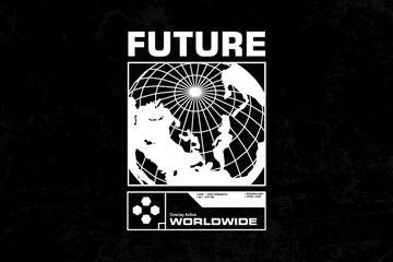 futuristic streetwear graphic tee design templates ideas