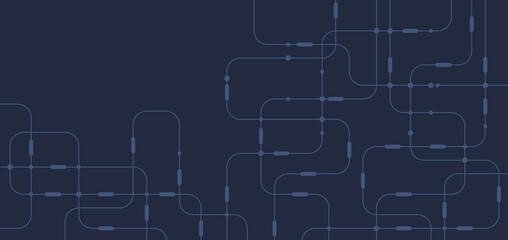 Vector background with abstract circuit path lines on dark tech surface, perfect for AI systems, networking, automation, and modern digital projects.