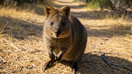 Naklejka premium close up of an adorable quokka
