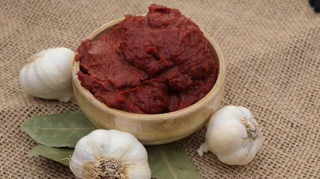 tomato paste and garlic