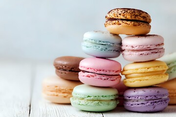 Fototapeta premium Colorful Macarons with Pastel Colors