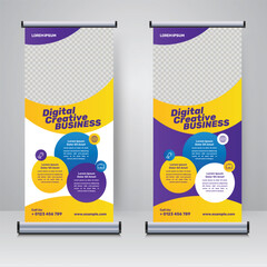 Corporate rollup or X banner design template	
