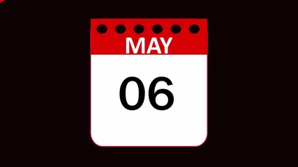 Calendar animation video of May month with transparent background, May month calander animation vedio. Calendar animation of May month. New year calendar video.	