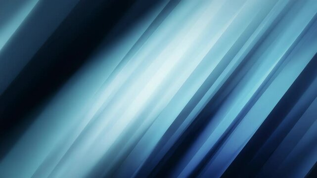 Abstract Blue Diagonal Light Streaks in Motion Across Black Background