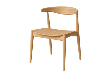 Fototapeta premium Elegant modern light oak wooden chair isolated on a transparent background