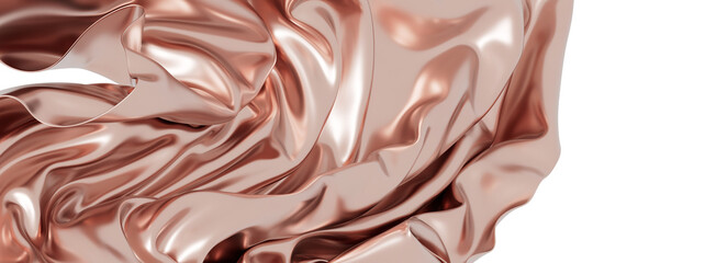 Luxurious rose gold silk fabric texture. Perfect for elegant designs and backgrounds.
