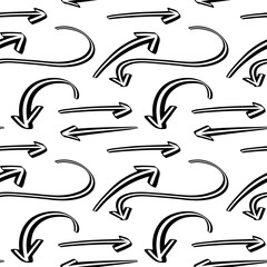 Repeated black and white arrow vector pattern suitable for backgrounds and designs