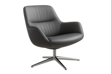Obraz premium Modern black leather office chair, isolated on transparent background design