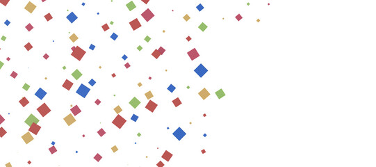  Colorful assorted confetti with serpentine on white