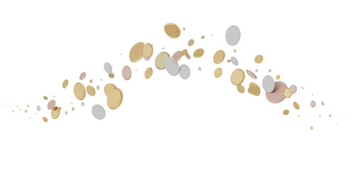 Glittering Spectacle: Captivating 3D Illustration of Glittery gold Confetti