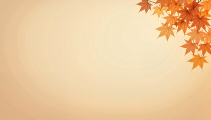 Warm tan gradient background with autumn leaves in corner, with space for text