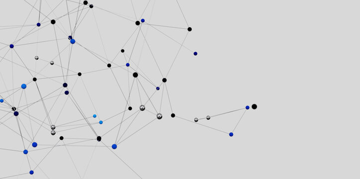 Modern digital network connection. Abstract technology background with lines and dots.