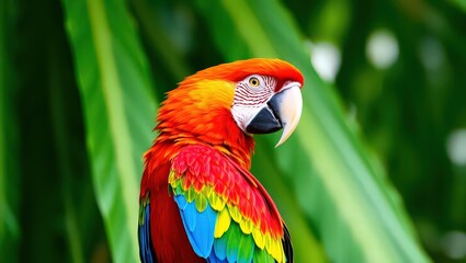 Obraz premium Rainforest Jewel: Stunning Macaw with Luminous Feathers