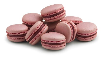 Obraz premium Pink Macarons Pastry Dessert Sweet Treats