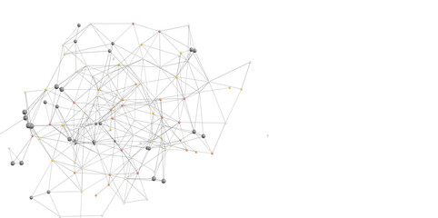 High-resolution image of a complex network connection visualization, ideal for technology or business concepts.
