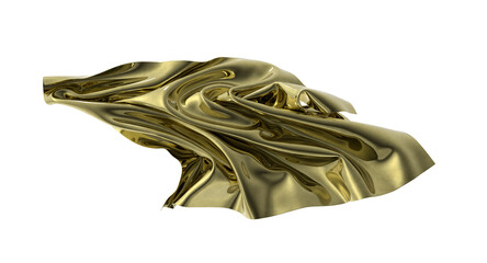 The luxurious flow of gold fabric