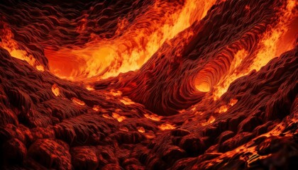 searing rage distorted lava expressions in fiery abstraction