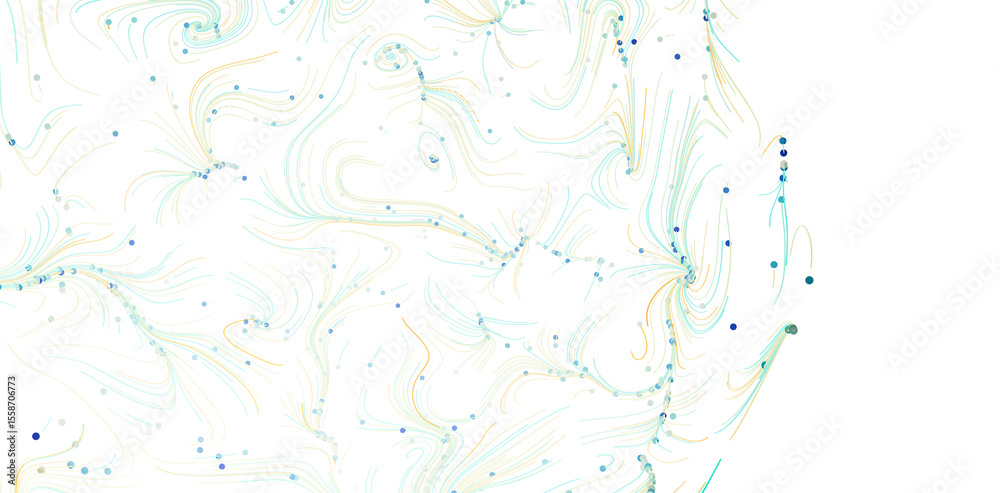 Poster Beautiful abstract background with swirling lines and scattered dots. Perfect for design projects.