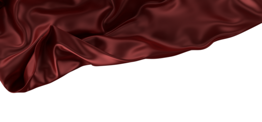 Smooth elegant red cloth on grey background