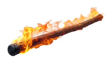 Fire starter rod with striker isolated on white background