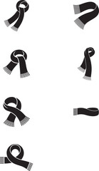 Minimal Collection of black scarf silhouette with Decorative Fringe