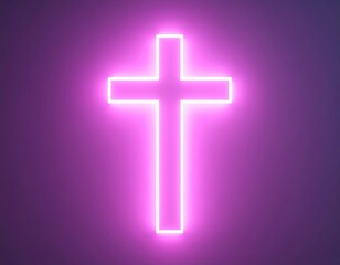 Obraz premium Illuminated pink cross (1)