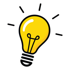 Vector Illustration of Light Bulb Symbolizing Bright Idea and Innovation