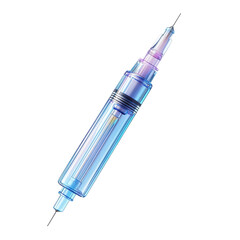 Innovative medical syringe technology healthcare solution vaccination on transparent background