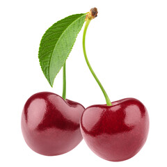 Cherry berry isolated on white background, full depth of field