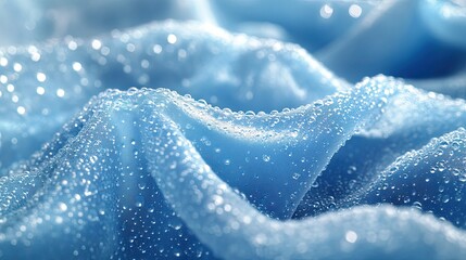 Macro of washing cloth fiber closeup showing detergent action and stain removal for fabric care or laundry products