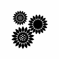 creative Sunflowers Icon vector silhouette illustration isolated on white background
