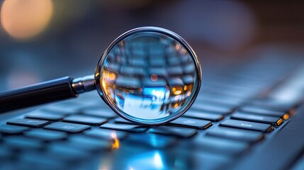 Magnifying Glass on Keyboard for Search and Analysis