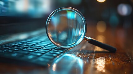 Magnifying Glass on Keyboard for Search and Analysis