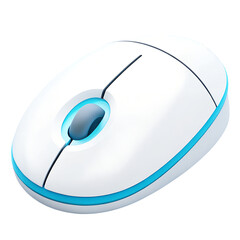 3D A computer mouse clicking, isolated on transparent background