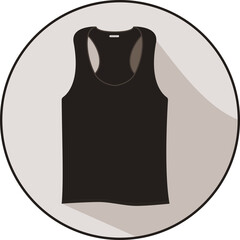 Stylish tank top icon, featuring a sleek flat design that embodies summer fashion. 