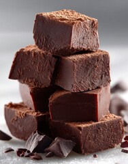 Deliciously Rich Chocolate Fudge Piled High with Smooth Texture and Irresistible Taste for Dessert Lovers and Treat Enthusiasts