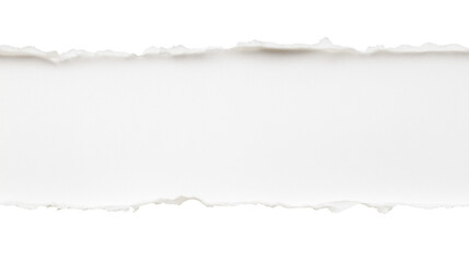 Torn paper revealing blank space isolated on white background