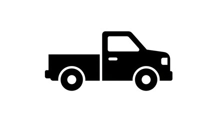 Fototapeta premium Isolated pickup truck vector graphic illustration black and white vehicle transport automotive design art