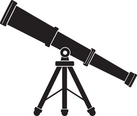 Telescopic Instrument Silhouette Design | Astronomy Tool Illustration Vector Format