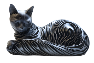 Fourth-Dimensional Cat: Feline whose tail exists in another spatial dimension isolated on white background