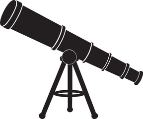 Telescopic Instrument Silhouette Design | Astronomy Tool Illustration Vector Format