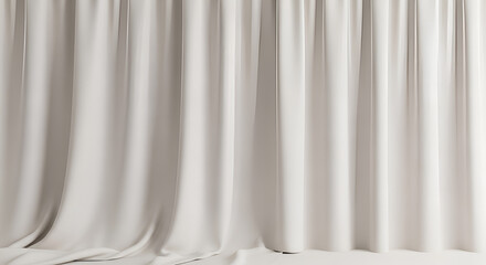 Obraz premium Elegant Draped White Curtains Texture, Fabric, and Design