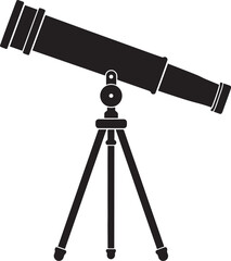 Telescopic Instrument Silhouette Design | Astronomy Tool Illustration Vector Format