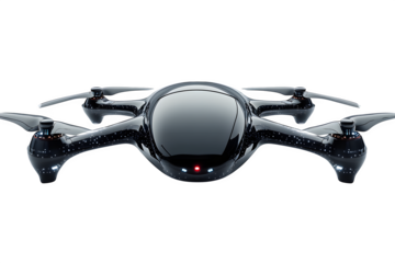 Futuristic drone with sleek design hovering concept technology isolated on white background