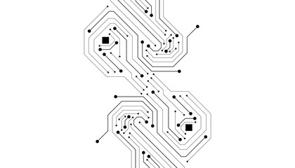 Abstract digital background with technology circuit board texture. Electronic motherboard illustration. Communication and engineering concept. Vector illustration