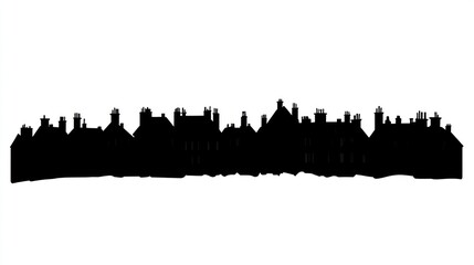 Silhouette of a row of houses