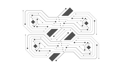 Computer communication cybernetic element. Circuit board vector illustration. High-tech technology background texture.