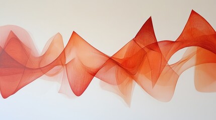 Abstract, flowing, red shapes on a light background