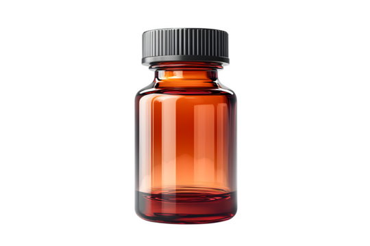 Glass medicine bottle isolated on white background, pharmacy vector